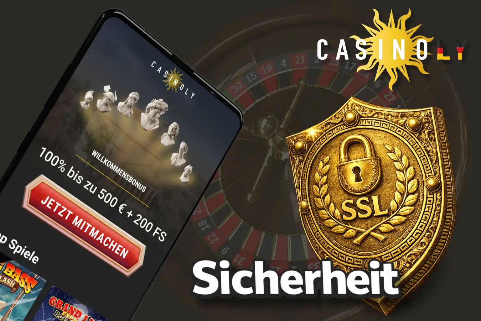 Das Online-Casino Casinoly verwendet eine 128-Bit-TLS-Verschlüsselung.
